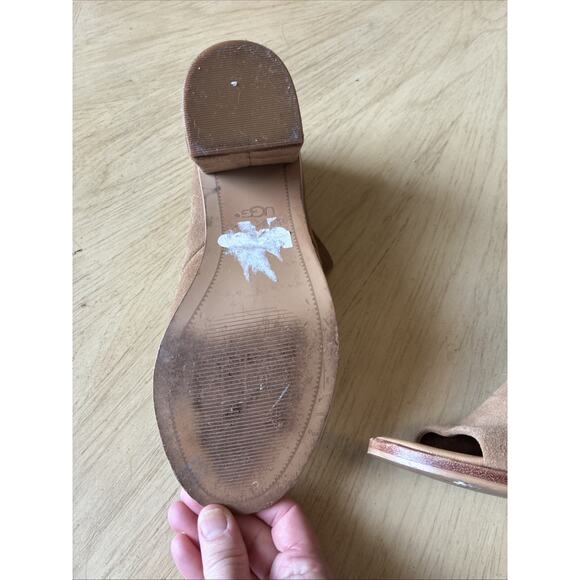 UGG Ginger Open Toe Suede Leather Ankle Boots Size 8.5 EUC Classic Boho Retro - Picture 8 of 8